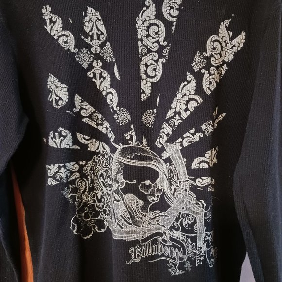 🛍️❤️Billabong Waffle Weave Long Sleeve Graphic T Shirt🛍️❤️   Size M - Picture 4 of 6